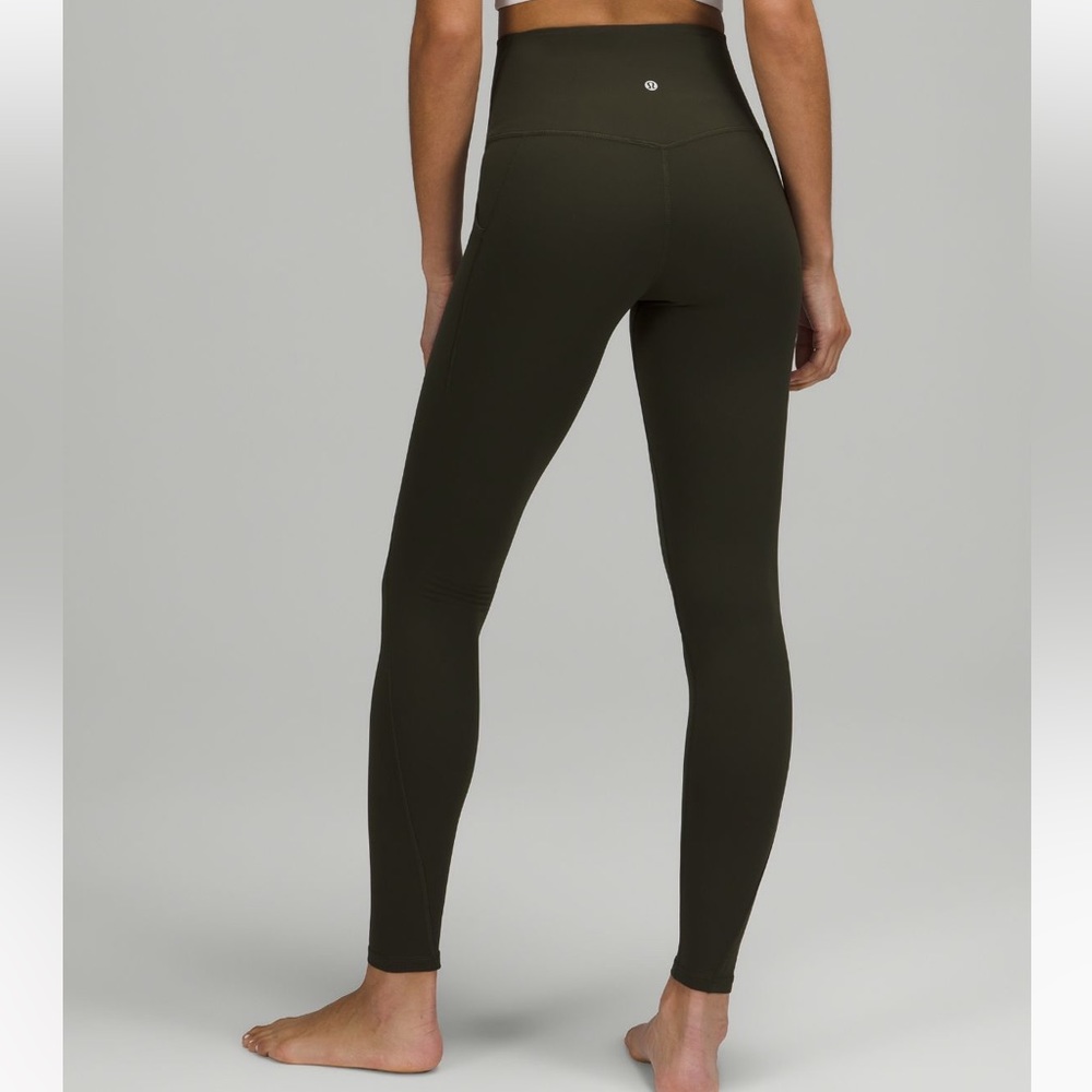 Lululemon High Rise Align with 28” Pockets Size 4 Dark Olive